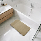 Yimobra Large Bath Mat 36"x24", Super Soft Quick Dry Memory Foam Bathroom Rug, Water Absorbent, Non Slip Backing Machine Washable for Tub Shower, Thick Comfort Support, Pale Khaki