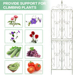 Sungmor 2 Pack Large Garden Trellis for Climbing Plants, 92.5 Inch Tall Rustic Green Garden Metal Trellis, Decorative Trellis for Outdoor Rose Vines Cucumbers Support, Greenhouse, Flowerbed, Backyard