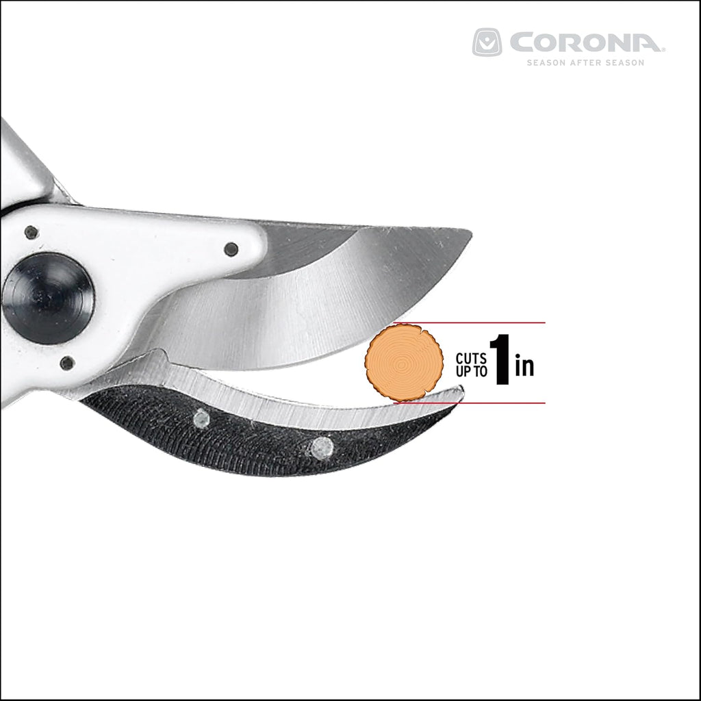 Corona BP 6250 Forged Steel Aluminum Handles Bypass Hand Pruner - 1 inch Cut Capacity Stem and Branch Garden Shears, Red