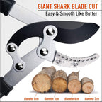 JARDINEER 3PCS Garden Shears Set, Include 30" Anvil Brach Cutter Loppers for Tree Trimming Heavy Duty with 2" Cutting Capacity, Bypass Pruner and Spare SK5 Blade