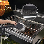 Grill Brush Bristle Free, 4 in 1 Grill Brush for Outdoor Grill with Replaceable Cleaning Head, Extra Long Safe Steam Grill Cleaner Brush with Scraper for Cast Iron, Stainless-Steel Grates