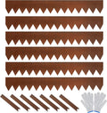 Worth Garden 6 Pack Pre-Rusted Cor-Ten Steel Landscape Edging - 40" L x 5.5" H Each (20ft Total) - No-Dig Hammer-in Heavy Duty 14-Gauge Metal Border w/ 7 Clips & Gloves - Edge for Lawn Yard