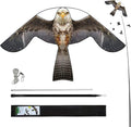 Bird Hawk Flying Kite with Pole Crops Farm Protector Bird Scarer Flying Kite with 4m Pole-Style B