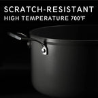MsMk 12 1/2 inch Non Stick Frying Pan with Lid,Titanium and Ceramic Nonstick Large Skillet，Stay-Cool Handle,Scratch-resistant,Non-Toxic,Induction，Dishwasher Safe, Oven Safe to 700°F