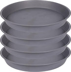 4 Pack of 18 19 inch Plant Saucer Round, Deep Plant Saucers for Pots, Heavy Duty Plastic Plant Drip Tray for Indoors Outdoor, Bird Bath Bowls, Plant Trays for Planter 17-20" (19 inch, Cement)