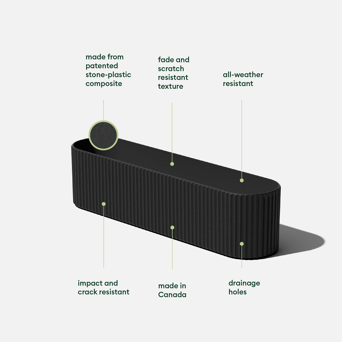 Veradek Demi Series Window Box Planter - Round Outdoor Planter