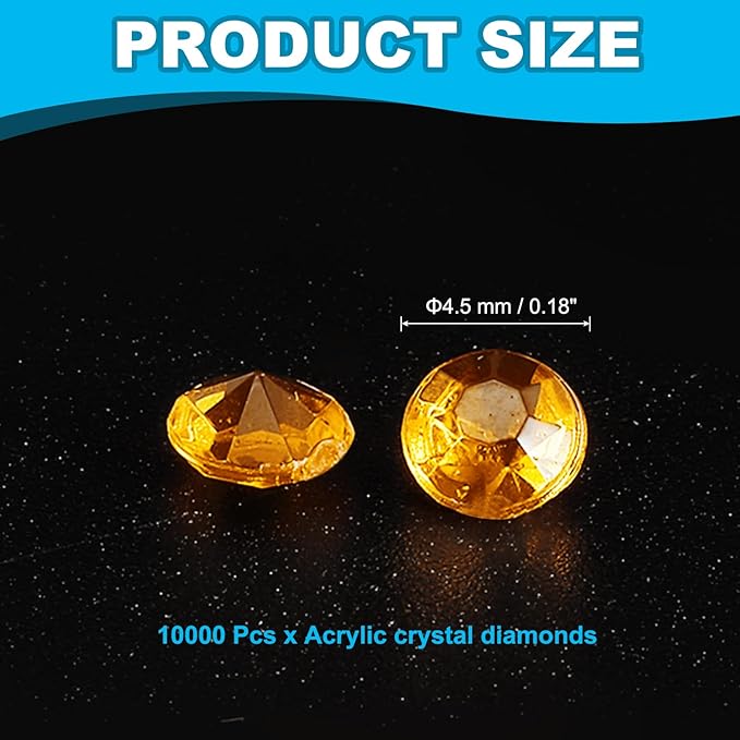 PATIKIL 10000 Pcs Wedding Table Scatter Confetti Crystals 4.5mm Acrylic Diamonds Vase Fillers Gems for Table Centerpiece Decorations Party Vase Beads, Coffee