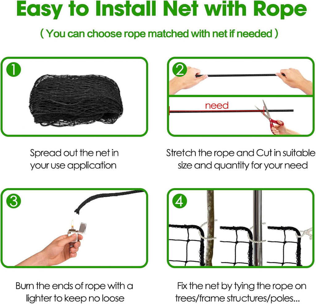 Baseball Softball Backstop Nets, Heavy Duty Sports Netting Barrier #18 Baseball Netting 10'x10'/10'x20'/15'x15'…