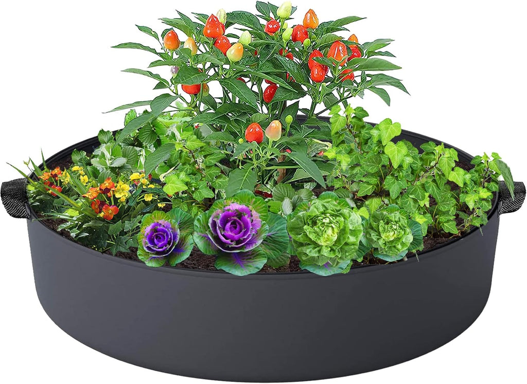 15 Gallon Plant Grow Bags, Round Fabric Raised Garden Beds Planter Pots with 2 Handles,Durable Breathe Cloth Planting Bed Gardening Container to Grow Vegetables for Outdoor Plants