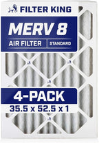 Filter King 35.5x52.5x1 Air Filter | 4-PACK | MERV 8 HVAC Pleated A/C Furnace Filters | MADE IN USA | Actual Size: 35.5 x 52.5 x .75"