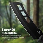 REAT Machete with Saw,16" Heavy Duty Machete with Sheath, Dual-Purpose Gardening Machete Knife for Chopping and Sawing,Ergonomic No-Slip Handle