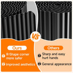Corrugated Garden Edging,8"×20Ft Galvanized Steel Landscape Edging & Lawn Edging Border,Metal Garden Border for Flower Beds,Garden,Lawn,Raised Beds & Tree Surrounds(Black)