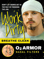 O2 Armor Nose Filters for Welders & Allergies - Nose Filter for Dust - Nasal Filters for Welding - Nose Dust Mask for Construction (50 Pack, Size X-Large)