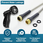 Stainless Steel Garden Hose 75ft Heavy Duty Metal Water Hoses with 10 Function Water Hose Nozzles for Yard Outdoor