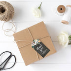 Andaz Press 100-Pack Thank You for Celebrating with Us Favor Tags Chalkboard Florals Cardstock Gift Tags with Bakers Twine for Wedding Baby Shower Bridal Shower Birthday Party Favors 2 x 3.75-Inches