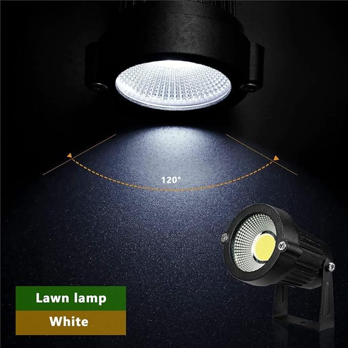 Z LED Landscape Lights,5W Outdoor Pathway Garden Yard Spotlight,IP65 Waterproof Garden Floodlight,Outdoor Spotlight with Stake,UL Cord 5-ft with Plug 6500K Daylight White(Pack of 4)