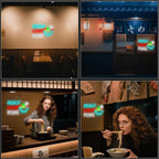 Looklight Peace Love Poke Ramen Neon Sign,Noodles Led Lights Neon Lights for Wall Decor USB Light Up Signs for Restaurant Kitchen Dinning Room Japanese Noodle Shop