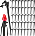 Jetec 200 Pieces Christmas Light Stakes Universal Yard Lawn Holiday 7.5 Inches Light Ground Stakes for C7 C9 String Lights Christmas Outdoor Lights Holders on Yards, Driveways (Black)
