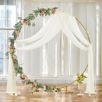 MDS Halloween Chiffon Draping Fabric - 2 Panel, 30" Wide x 50ft Long - Sheer Spooky Arbor & Canopy Drapery for Haunted House Backdrops, Party Ceilings, DIY Costumes & Themed Events - Ivory