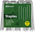Breezz 50 Pack Garden Staples 6 Inch 12 Gauge Galvanized Pins, Heavy-Duty Ground Stakes for Weed Barrier, Irrigation Tubing, Yard Fabric, Halloween & Christmas Decoration Anchoring