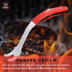 Vankey Cooking Grill Grate Lifter, Carbon Steel Grill Grate Lifter Gripper for Kamado Joe, Big Size Green Egg, Primo Charcoal Grill and Gas Grills