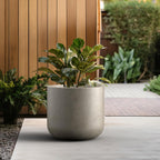 Kante 17.3-Inch Dia Round Concrete Planter, Indoor & Outdoor Garden Pot with Drainage Hole & Rubber Plug, Ideal for Flower and Tree, Weathered Concrete