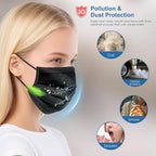 NNPCBT Black Disposable Face Masks 125 Pack,3-Ply Breathable Mask For Adults,Great For Outdoors,Home, Office, School