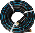 Fevone 75 ft x 5/8" Heavy Duty Garden Hose, Kink-Free Hybrid Polymer Water Hose, Lightweight Outdoor Hose with 3/4" Brass Fittings, Leak-Free Connection, All Weather Flexible