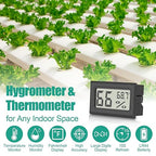 Vaikby 12-Pack Mini Digital Thermometer Hygrometer, Indoor Humidity Monitor, Temperature Humidity Gauge Meter with Fahrenheit (℉) for Bedroom, Greenhouse, Garden, Cellar, Closet, Fridge