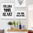 Magnetic Poster Hanger, 16x20 16x24 16x22 Poster Frame Wood Wooden Magnet Print Posters Dowel Scroll Hanger Hangers Hanging Kit for Walls Map Canvas Artwork (Grey, 16")