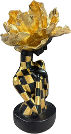 African Statues for Home Decor, Sculptures Decorations for Living Room, 11'' African Lady Art Bust Figurines, Black Modern Aesthetic Ornament for Shelf and Tables, Décor Accents Gifts for Women