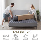 Twin Mattress, 10 Inch Twin Size Mattress in a Box, Hybrid Gel Memory Foam Individual Pocket Springs Matress, Breathable and Fiberglass, Medium Firm Feel, Strong Edge Support, Compact Box Delivery