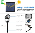 Solar Spot Lights Outdoor, Landscape Spotlights IP65 Waterproof 9.8ft Cable, Dusk to Dawn Solar Uplights for Tree Garden Yard Driveway Porch Walkway Pool (6-in-1, 6000K Cold White)