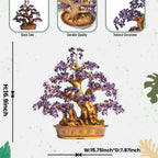 Natural Large Amethyst Tree,18" Amethyst Crystal Bonsai Tree(1300 Gemstone Count) Chakra Tree with Healing Properties Crystal Feng Shui Money Tree of Life for Positive Energy Good Luck Wealth