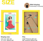 KINLINK 4x6 Picture Frames Yellow, Solid Wood Frames with Acrylic Plexiglass for 3.5x5 with Mat or 4x6 without Mat, Tabletop and Wall Display Photo Frame, Set of 4