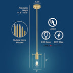 Satin Brass Pendant Lights Kitchen Island - Medium Clear Glass Pendant Light Fixture