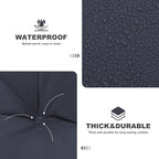 Outdoor Swing Cushions,Waterproof Swing Cushions 3 Seater Replacement with Backrest,Outdoor Thickened Bench Cushion with Ties for Porch,Patio,Backyard,Garden (Navy Blue 60 * 40 in)