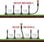 Eden 98063 Multi-Adjustable Flex Design Above Ground Irrigation Garden Sprinkler System, Sprinkler & Hose, DIY Plant Watering Set