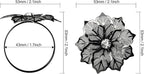 KPOSIYA Flower Napkin Rings Holder Metal Black Napkin Rings Set of 6 for Wedding Party Holiday Banquet Christmas Dinner Delicate Serviette Buckles Decor Favor (6, Black)
