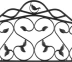 Evelyne Decorative Garden Border Edging: Faux Wrought Iron Leaf & Bird Design