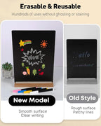 Uniclife 3 Pcs A4 Tabletop Chalkboard Sign with Stand & Chalk Markers, 8.3 x 11.7 Inch, Double-Sided Wooden Chalk Board Sign for Tables, Menu Board for Bar Restaurant Wedding