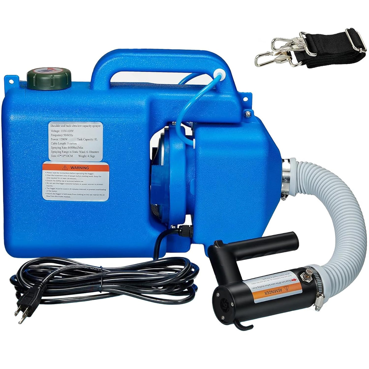 LONYEON 8L Electric ULV Cold Fogger Machine with Backpack Mist Atomizer, Adjustable Flow Rate, Large Area Spraying for Home Indoor Outdoor