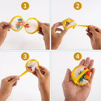 4 Styles Summer Beach Round Foldable Hand Fan Japanese Foldable Fan Style Handheld Compact Cooling Fans,Round Folding Fan for Outdoor Games,Xmas Decoration,Festival,Party Favors,Travel,Events