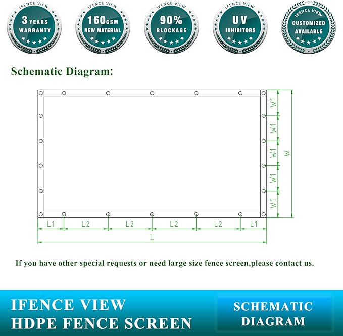 Ifenceview 6'x1' to 6'x100' Brown Shade Cloth Panels Fence Privacy Screen Fabric Mesh Net for Construction Site Yard Driveway Garden Railing Pool Balcony Canopy Awning 160 GSM (6' x 81')