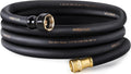Garden Hose 5/8" x 25ft - No-Kink Flexible Water Hose 600 PSI Burst Pressure, Lightweight & Durable for Yard, Car Wash, Pets Black