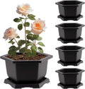 PINGEUI 4 Pack Plastic Bonsai Pot, 7.5 Inches Bonsai Training Pots with Drainage Humidity Tray, Large Bonsai Plant Tree Pots for Garden, Yard, Balcony