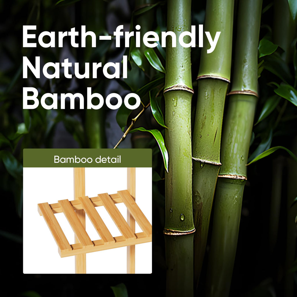 ROSSNY 48 Inch Tall Bamboo Plant Stand for Indoor, 6 Tier 7 Potted, Natural