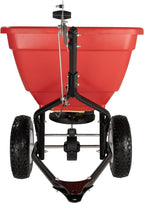 EarthWay Products T150 150lb Towable Broadcast Fertilizer Spreader, Seed Spreader, Pull Behind Aerator/Seeder for Garden Tractor, Easy Flow Control, Adjustable, Non-Skid Tires
