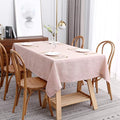 maxmill Lux Faux Linen Table Cloth with Slubby Texture Wrinkle Resistant Anti-Shrink Soft Tablecloth for Kitchen Dining Tabletop for Buffet Banquet Parties Rectangle 60 x 140 Inch Blush