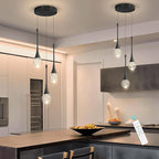 cenzoz 3-Lights Modern Pendant Lights for Kitchen Island LED Dimmable Crystal Glam Ceiling Pendant Lighting Chandelier for Dining Room Hallway Bedroom Corner Lamp Black